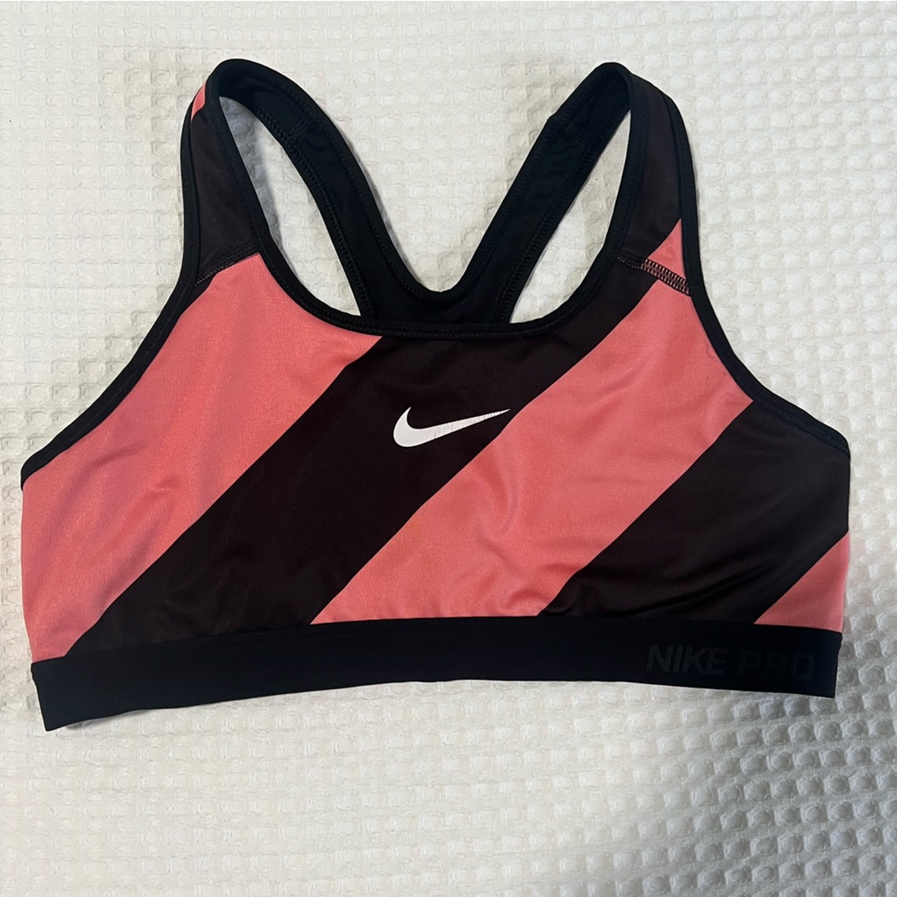 Nike size L Black and Pink dri fit Sports Bra